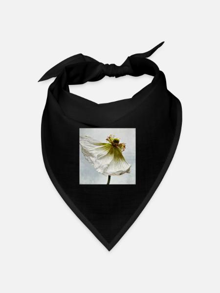 White Poppy - Bandana Dreieckstuch - Schwarz