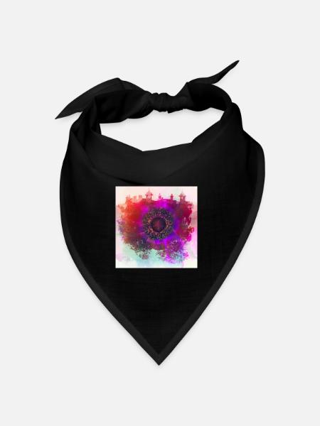 Abstract poppy - Bandana Dreieckstuch - Schwarz