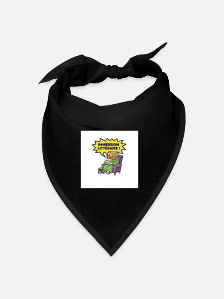 Farbenfrohes literarisches Eintauchen - Bandana Dreieckstuch - Schwarz