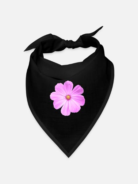 Blume - Bandana Dreieckstuch - Schwarz