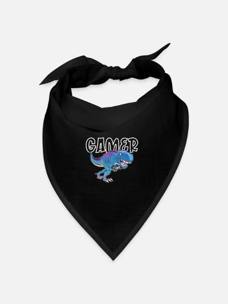 Gamer Gaming T_Rex - Bandana Dreieckstuch - Schwarz