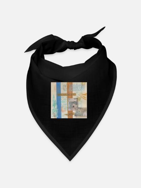 Abstrakte Collage - Bandana Dreieckstuch - Schwarz