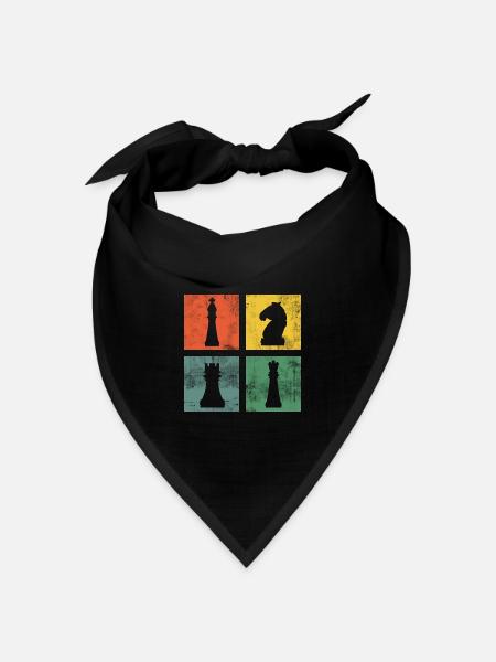 Schach Schachfigur Schachfiguren Schachspieler - Bandana Dreieckstuch - Schwarz