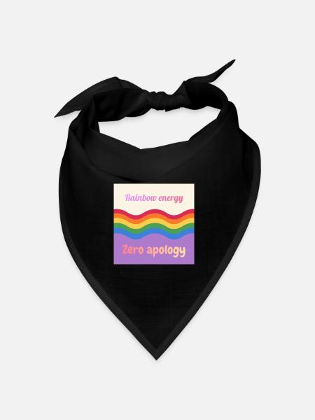 Regenbogenenergie - Bandana Dreieckstuch - Schwarz