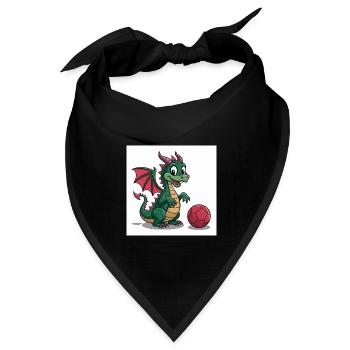Grüner Drachenball Freund - Bandana Dreieckstuch - Schwarz - Vorne