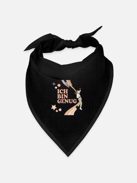 Ich bin Genug – Pastell Regenbogen Held - Bandana Dreieckstuch - Schwarz