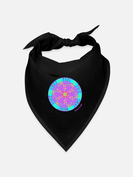 Music Vibes -Retro Vinyl Dance - Bandana Dreieckstuch - Schwarz