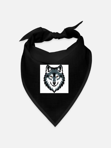 Wolf Graphic Emblem - Bandana Dreieckstuch - Schwarz