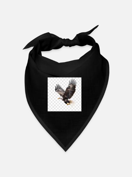 Fliegender Adler Majestätischer Flug - Bandana Dreieckstuch - Schwarz