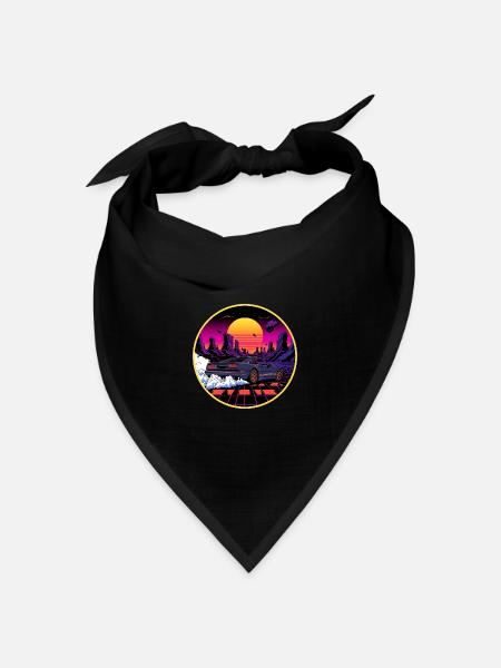 Neon Desert Canyon Dusk Cruise - Bandana Dreieckstuch - Schwarz