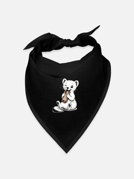 L-Hermelin-Wurstpatty - Bandana Dreieckstuch - Schwarz
