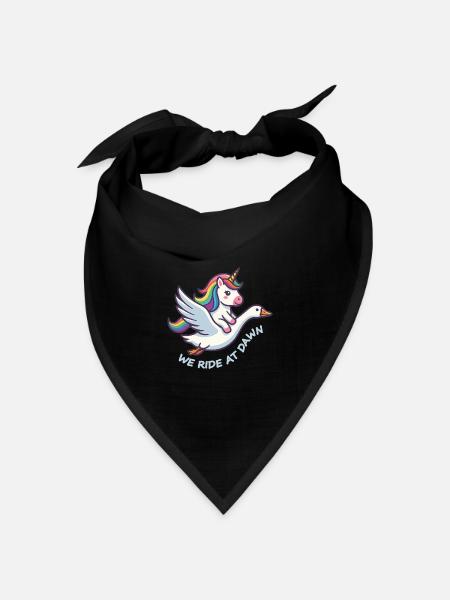 Einhorn reitet auf Gans - We Ride At Dawn - Bandana Dreieckstuch - Schwarz