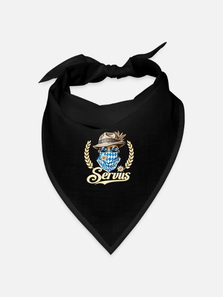 Servus Bayern Edelweiss - Bandana Dreieckstuch - Schwarz