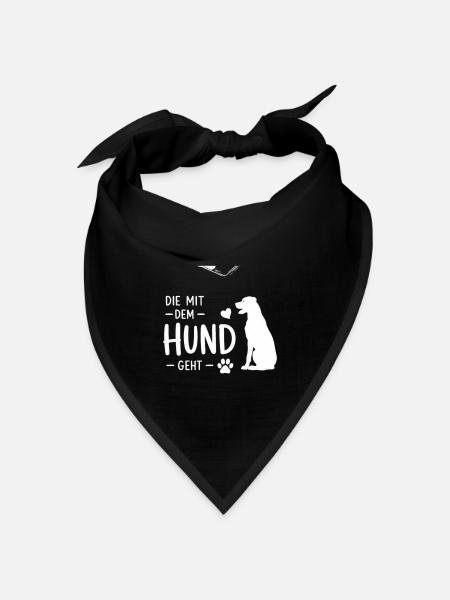 Die mit dem Hund geht – Handlettering - Bandana Dreieckstuch - Schwarz