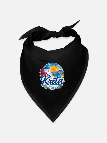 Kreta – Sonne, Meer & Griechenland - Bandana Dreieckstuch - Schwarz