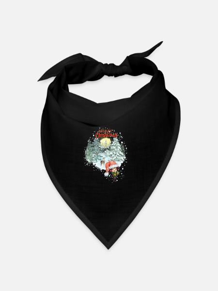 Merry Christmas mit Glücki & Bambi - Bandana Dreieckstuch - Schwarz