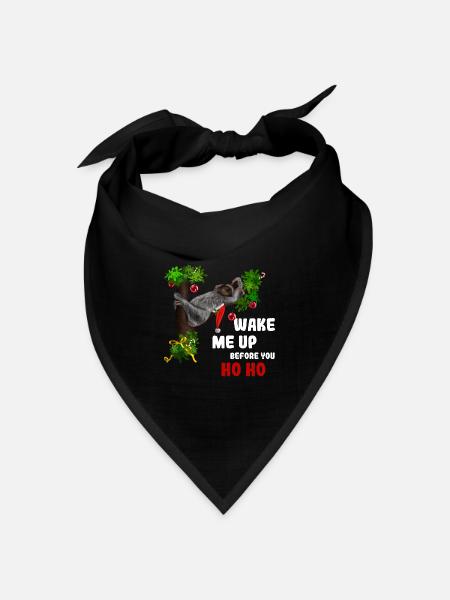 Wake me up before you Ho Ho - Weihnachtsfaultier - Bandana Dreieckstuch - Schwarz