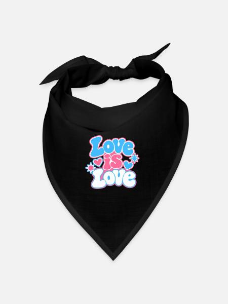 Transgender Design "Love is Love" S1 - Bandana Dreieckstuch - Schwarz