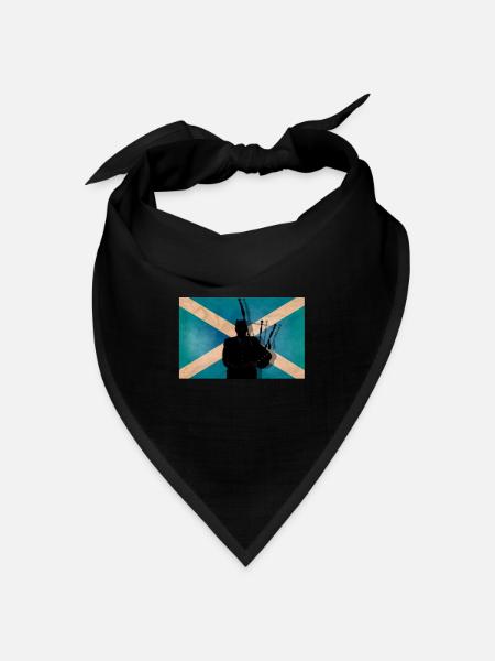 Schottischer Piper - Bandana Dreieckstuch - Schwarz