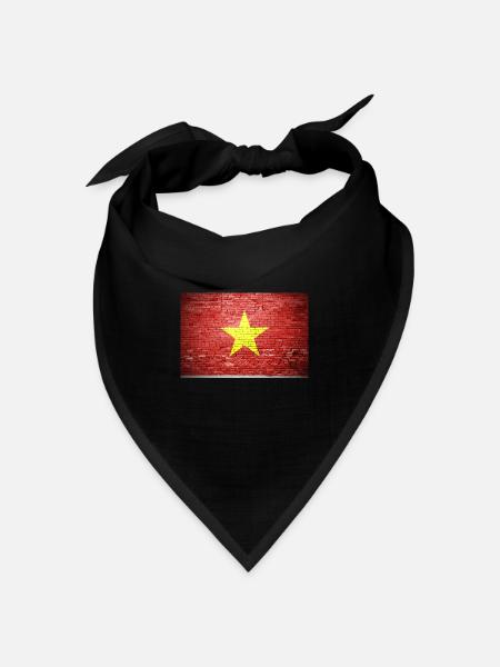 Vietnam Vietnamese Flag Graffiti on Brick Wall - Bandana Dreieckstuch - Schwarz