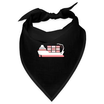 containerschiff pink - Bandana Dreieckstuch - Schwarz - Vorne