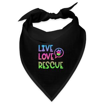 Suchhund Rettungshund Diensthund Pfote - Bandana Dreieckstuch - Schwarz - Vorne