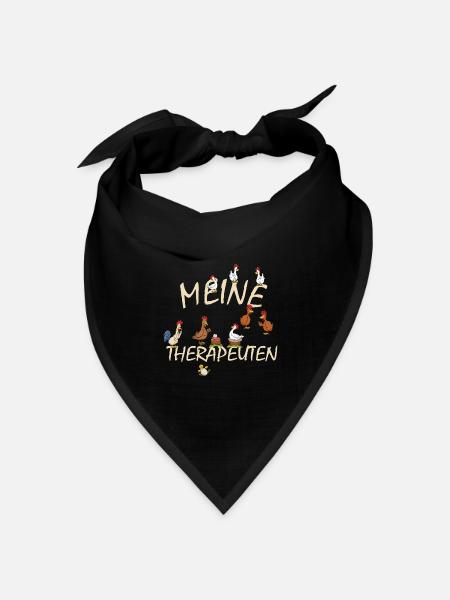 Hühner - Meine Therapeuten - Huhn Hühnerstall - Bandana Dreieckstuch - Schwarz