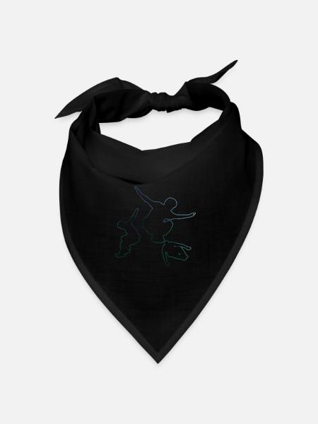 Damen Parkour Free Runner Free Running Parcours - Bandana Dreieckstuch - Schwarz