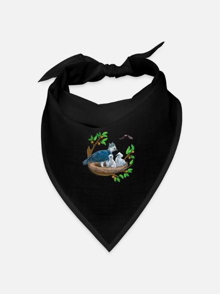 Harpyie mit kleinen im Nest und Adler - Bandana Dreieckstuch - Schwarz