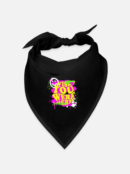 Ich wünschte, du wärst verzerrt hier!!! - Bandana Dreieckstuch - Schwarz