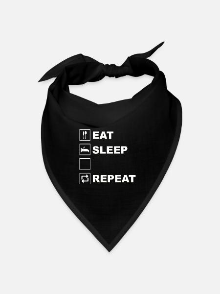 Eat Sleep Repeat Icon Layout - Bandana Dreieckstuch - Schwarz