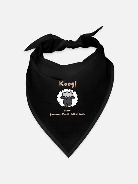 Koog statt London Paris New York - Bandana Dreieckstuch - Schwarz