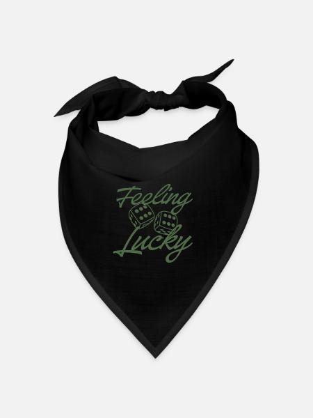 Feeling Lucky Dice Skript - Bandana Dreieckstuch - Schwarz