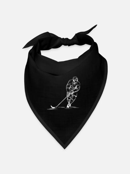 Eishockeyspieler Skizze - Bandana Dreieckstuch - Schwarz
