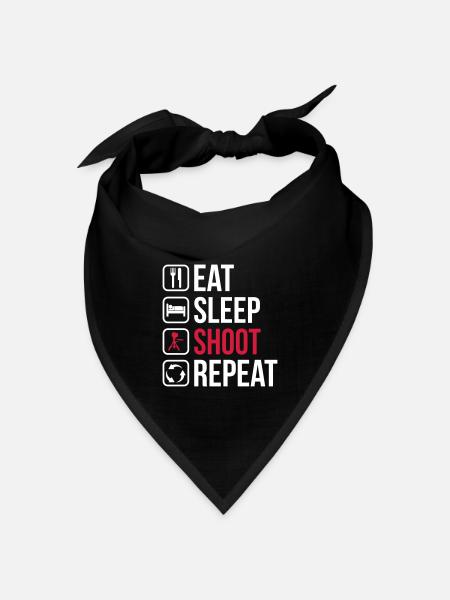 Eat Sleep Shoot Repeat - Bandana Dreieckstuch - Schwarz