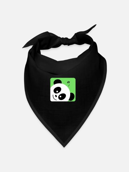 Animal panda - Tierischer Panda - Bandana Dreieckstuch - Schwarz