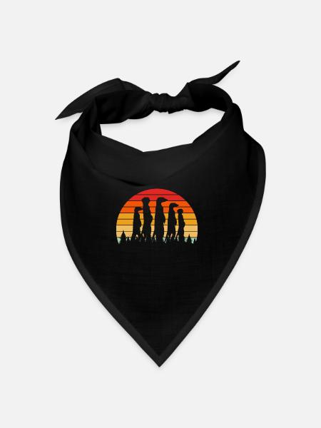 Erdmännchen Zoo Safari Tier Retro - Bandana Dreieckstuch - Schwarz