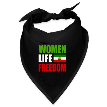 Women life freedom - Bandana Dreieckstuch - Schwarz - Vorne