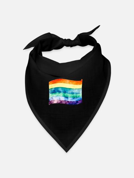LGBT-Flagge - Bandana Dreieckstuch - Schwarz