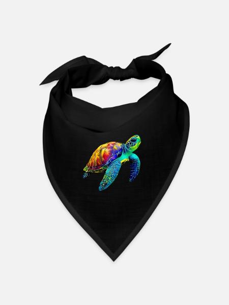 Meeresschildkröte - Bandana Dreieckstuch - Schwarz
