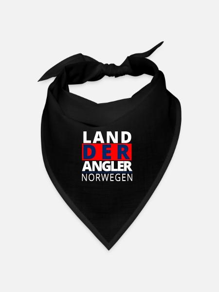 Land der Angler Norwegen - Bandana Dreieckstuch - Schwarz
