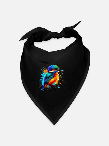 Eisvogel - Bandana Dreieckstuch - Schwarz