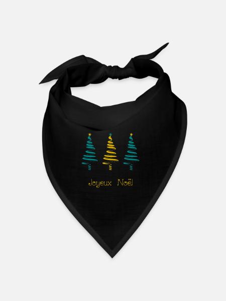 WEIHNACHTEN. FROHE WEIHNACHTEN. TANNE. ALLES GUTE ZUM NEUEN JAHR - Bandana Dreieckstuch - Schwarz
