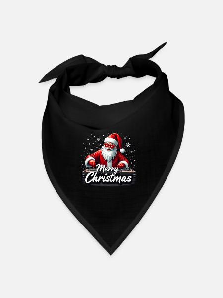 DJ Santa Claus Weihnachtsmann - Bandana Dreieckstuch - Schwarz