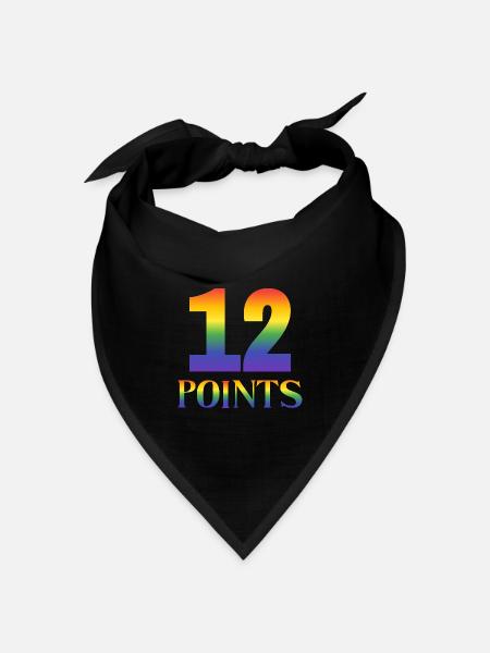 12 Punkte Eurovision Song Contest - Bandana Dreieckstuch - Schwarz