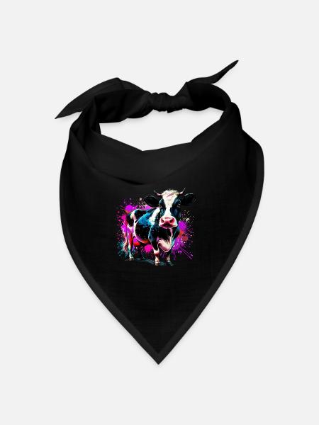 Kuh - Bandana Dreieckstuch - Schwarz