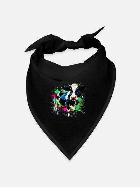 Kuh - Bandana Dreieckstuch - Schwarz