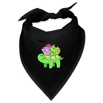 Pflanze Kaktus Kakteen - Bandana Dreieckstuch - Schwarz - Vorne