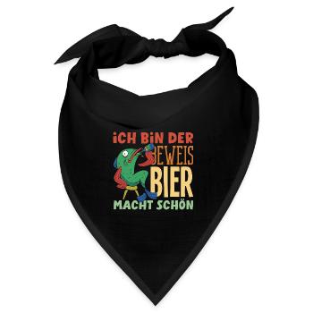 Ich bin der Beweis - Bier macht schön - Bandana Dreieckstuch - Schwarz - Vorne