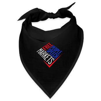 Free Speech Markets People Libertär Freiheit Logo - Bandana Dreieckstuch - Schwarz - Vorne